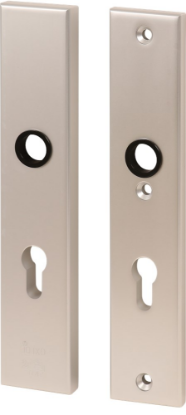 Afbeeldingen van OXLOC Veiligheidslangschild krukgat + profielcilinder binnen/buiten recht aluminium PC72 55MM