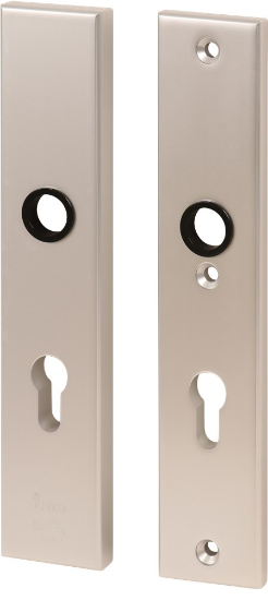 Afbeeldingen van OXLOC Veiligheidslangschild krukgat + profielcilinder binnen/buiten recht aluminium PC72 55MM