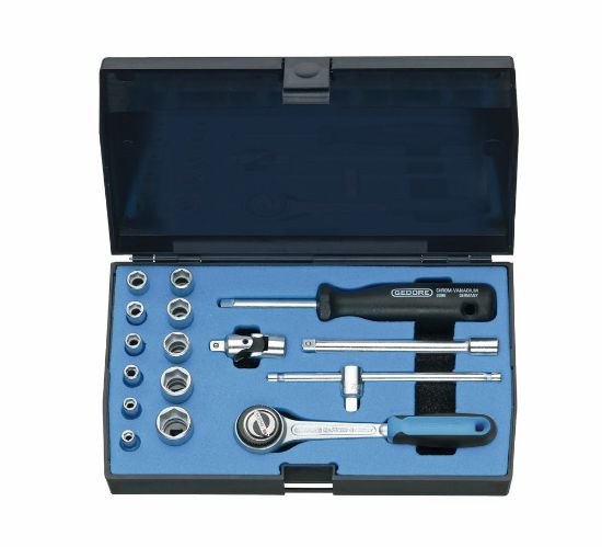 Afbeeldingen van GEDORE Dopsleutelset ¼" 20 EMU-3 4-13MM 16x