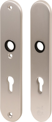 Afbeeldingen van OXLOC Veiligheidslangschild krukgat + profielcilinder binnen/buiten ovaal aluminium PC72 40MM