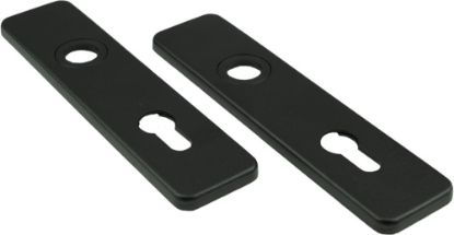 Afbeeldingen van OXLOC Klikschild kort krukgat + profielcilinder aluminium zwart PC72