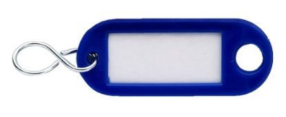 Afbeeldingen van DX Sleutellabel met ophangoog & S-haak kunststof donkerblauw