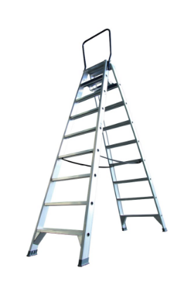 Afbeeldingen van ASC Dubbele trap 9 treden met beugel 2,25M stahoogte