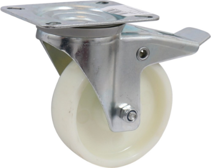 Afbeeldingen van KELFORT Zwenkwiel wit met rollager 100MM + rem