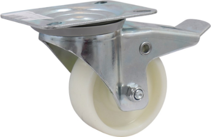 Afbeeldingen van KELFORT Zwenkwiel wit met rollager 80MM + rem