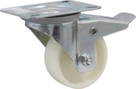 Afbeeldingen van KELFORT Zwenkwiel wit met rollager 80MM + rem