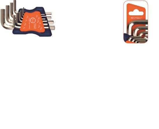 Afbeeldingen van ROTEC Inbussleutelset 10-delig inch kort SW1/16-⅜