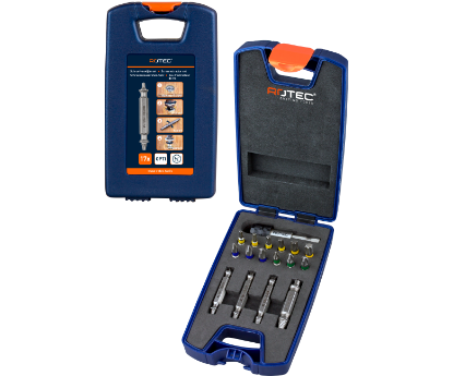 Afbeeldingen van ROTEC Schroefverwijderbitset ¼" OPTI inclusief bithouder 17-delig