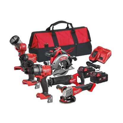 Afbeeldingen van MILWAUKEE Accu powerpack M18FPP6L2-502B (M18 FPD2, M18 FIW2F12, M18 CCS55, M18 FSZ, M18 FSAG125X, M18 TLED, 2XM18 B5 accu, Accu-18 FC lader, transportas)