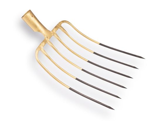 Afbeeldingen van Mestvork 6-tands brons met dul