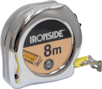 Afbeeldingen van IRONSIDE Rolmaat chroom PRO 25MM 8M