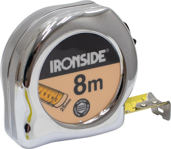 Afbeeldingen van IRONSIDE Rolmaat chroom PRO 25MM 8M