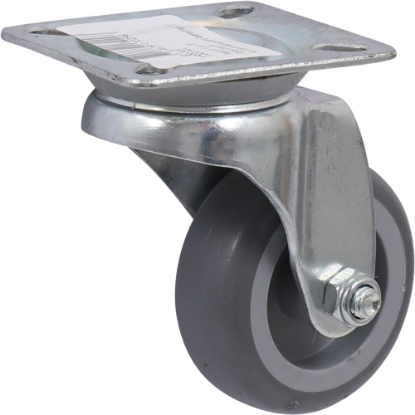 Afbeeldingen van KELFORT Zwenkwiel grijs EV rubber bev. plaat 50MM