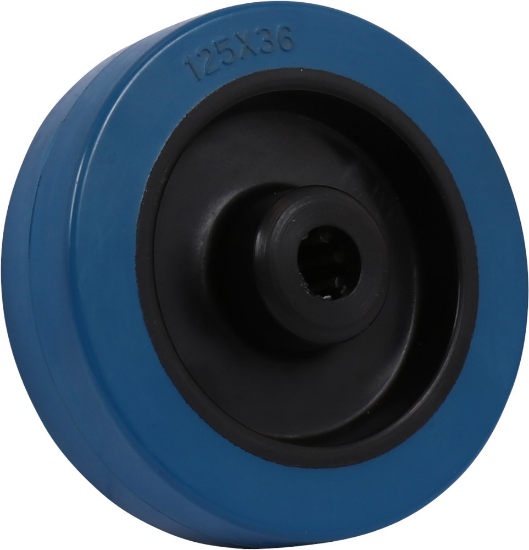 Afbeeldingen van KELFORT Wiel blauw rubber rollager en velg 125MM