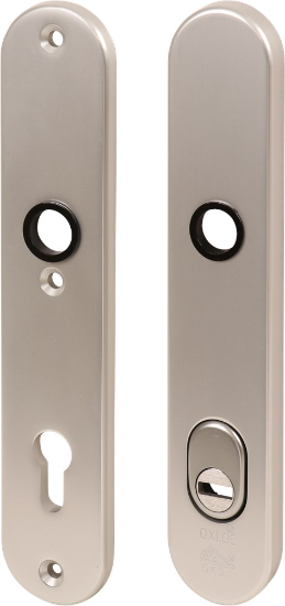 Afbeeldingen van OXLOC Veiligheidslangschild krukgat + kerntrekbeveiliging ovaal aluminium PC92 40MM