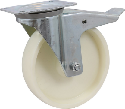 Afbeeldingen van KELFORT Zwenkwiel wit met rollager 200MM + rem