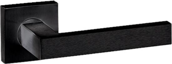 Afbeeldingen van OXLOC Deurkruk + rozet L-model Tiel RVS zwart PE 37-42MM