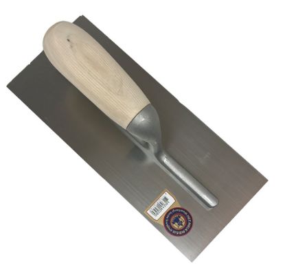 Afbeeldingen van MELKMEISJE Plakspaan RVS blank houten greep 280X120MM