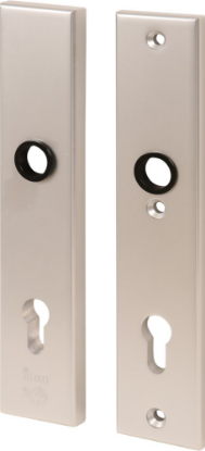 Afbeeldingen van OXLOC Veiligheidslangschild krukgat + profielcilinder binnen/krukgat + profielcilinder buiten rechte hoeken aluminium PC92