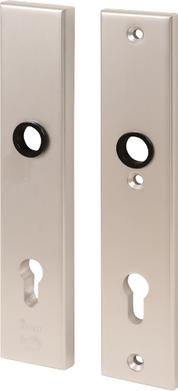 Afbeeldingen van OXLOC Veiligheidslangschild krukgat + profielcilinder binnen/krukgat + profielcilinder buiten rechte hoeken aluminium PC92