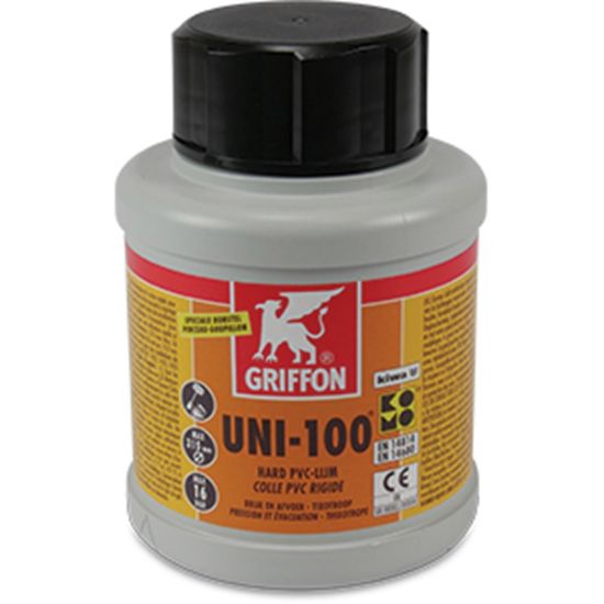 Afbeeldingen van GRIFFON PVC-lijm Uni-100 0,25L KIWA met kwast