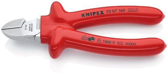 Afbeeldingen van KNIPEX Zijsnijtang VDE 7007160 DIN60900 160MM