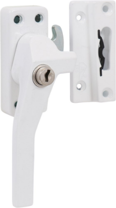 Afbeeldingen van OXLOC Raamsluiting cilinderslot aluminium wit links SKG*