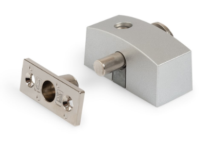 Afbeeldingen van DX Oplegslot smal met cilinderslot DX SKG*® buiten draaiend sleutelnummer 011 zilvergrijs