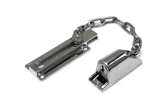 Afbeeldingen van Deurketting met slot staal verchroomd