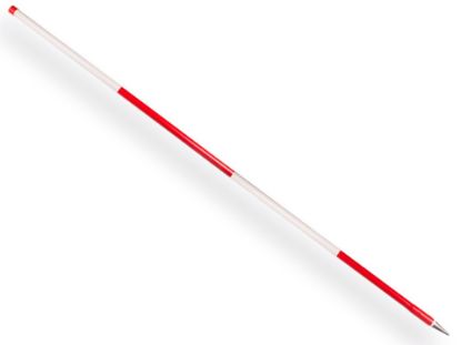 Afbeeldingen van NESTLE Jalonstok 200CM hout met metalen punt bovenkant wit