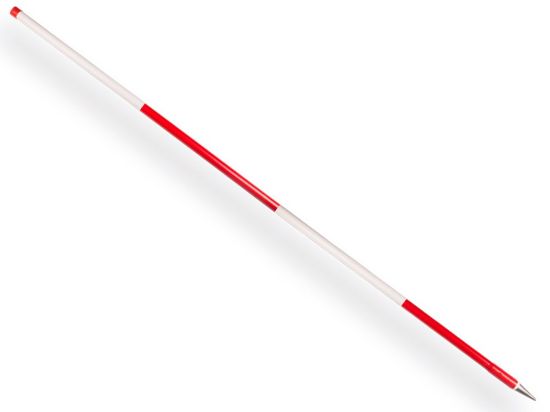 Afbeeldingen van NESTLE Jalonstok 200CM hout met metalen punt bovenkant wit