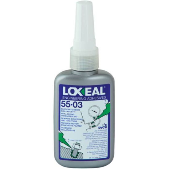Afbeeldingen van LOXEAL Schroefdraadborging 55-03 medium sterkte blauw 50ML