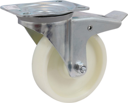 Afbeeldingen van KELFORT Zwenkwiel wit met rollager 150MM + rem