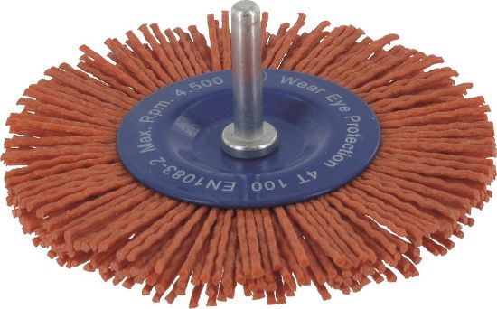 Afbeeldingen van ROTEC Rondborstel op stift 6MM nylondraad K80 100X1,2MM