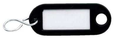 Afbeeldingen van DX Sleutellabel met ophangoog & S-haak kunststof bruin