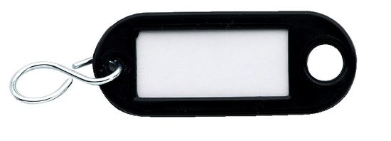 Afbeeldingen van DX Sleutellabel met ophangoog & S-haak kunststof bruin