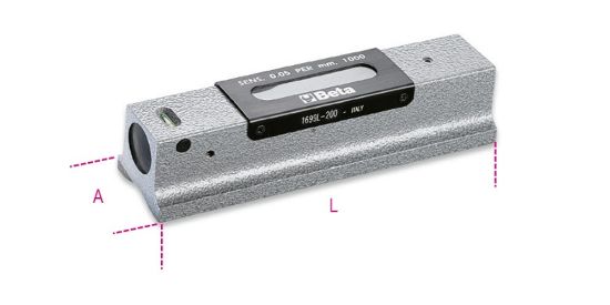 Afbeeldingen van BETA Aswaterpas gietijzer + geslepen prismatische zool 0,05MM/M 1699L
