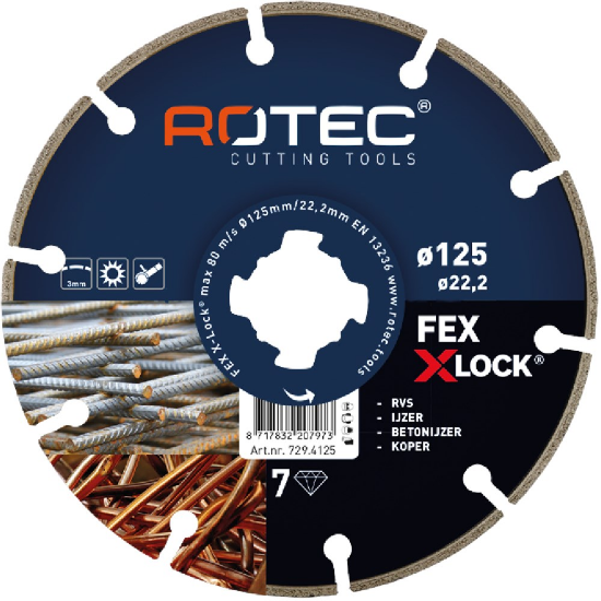 Afbeeldingen van ROTEC Diamantzaagblad FEX X-Lock 125X2,2X22,2MM