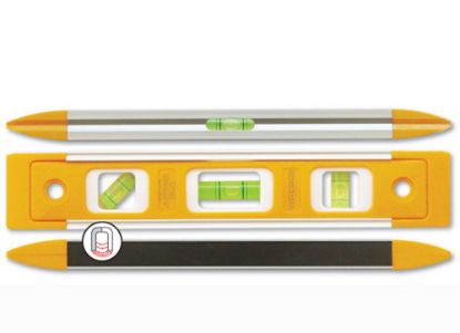 Afbeeldingen van KOMELON Waterpas Torpedo 23CM geel gecoat aluminium magnetisch