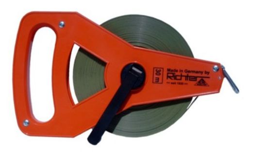 Afbeeldingen van RICHTER Meetlint met haak in R-haspel staal/nylon 13MM 100M