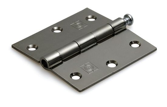 Afbeeldingen van DX Scharnier rechte hoeken + losse pen staal VZ 76X76MM