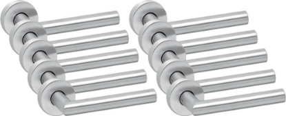 Afbeeldingen van OXLOC Deurkruk + rozet L-model Tilburg RVS PE 37-42MM 10x