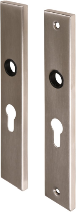 Afbeeldingen van OXLOC Langschild krukgat + profielcilinder rechthoek-model RVS PC55