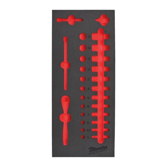 Afbeeldingen van MILWAUKEE Foam inlay leeg t.b.v. 28-delige doppenset ¼" metrisch