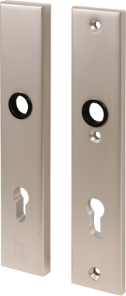 Afbeeldingen van OXLOC Veiligheidslangschild krukgat + profielcilinder binnen/krukgat + profielcilinder buiten rechte hoeken aluminium PC85