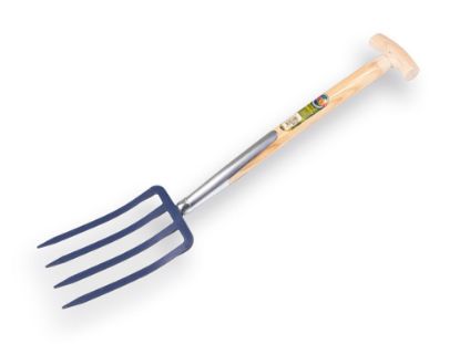 Afbeeldingen van Spitvork 4-tands blauw korte steel 50CM