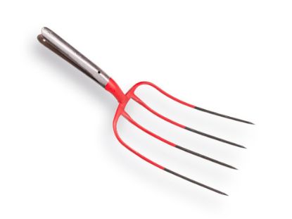 Afbeeldingen van Mestvork met 4-tands rood zonder steel