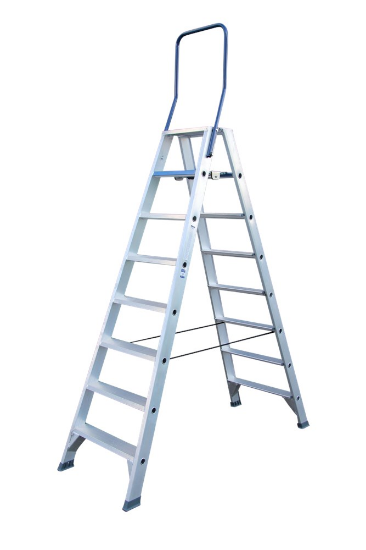 Afbeeldingen van ASC Dubbele trap 8 treden met beugel 2,0M stahoogte