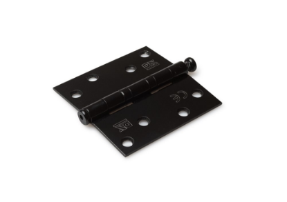 Afbeeldingen van DX Kogellagerscharnier rechte hoeken + pen RVS geborsteld zwart 89X89MM