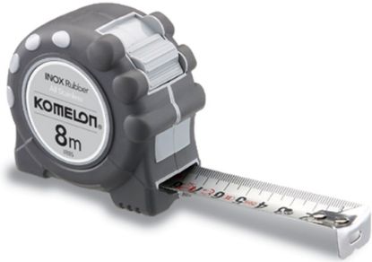 Afbeeldingen van KOMELON Rolmaat INOX Rubber 8M 25MM RVS/nylon